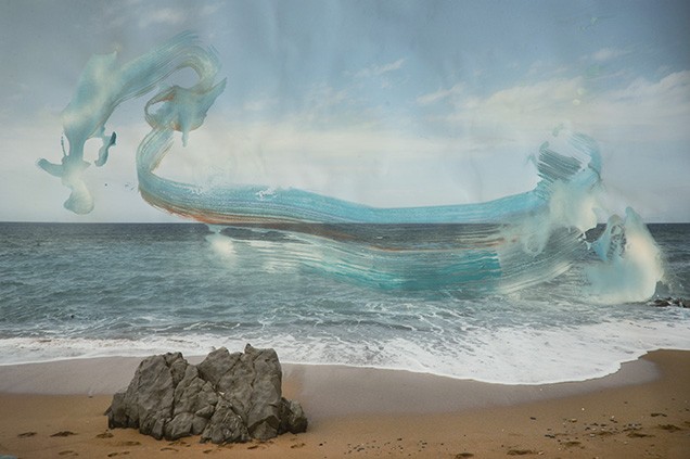 „Gust of wind II“, Fotomalerei, Acryl auf Fine Arts Inkjet Pigment Print, Unikat, 79 x 75.5 cm, 2016